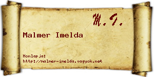 Malmer Imelda névjegykártya